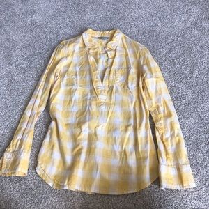 Yellow plaid blouse by merona size medium